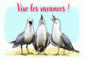 Mouettes joyeuses pour des vacances ensoleillées